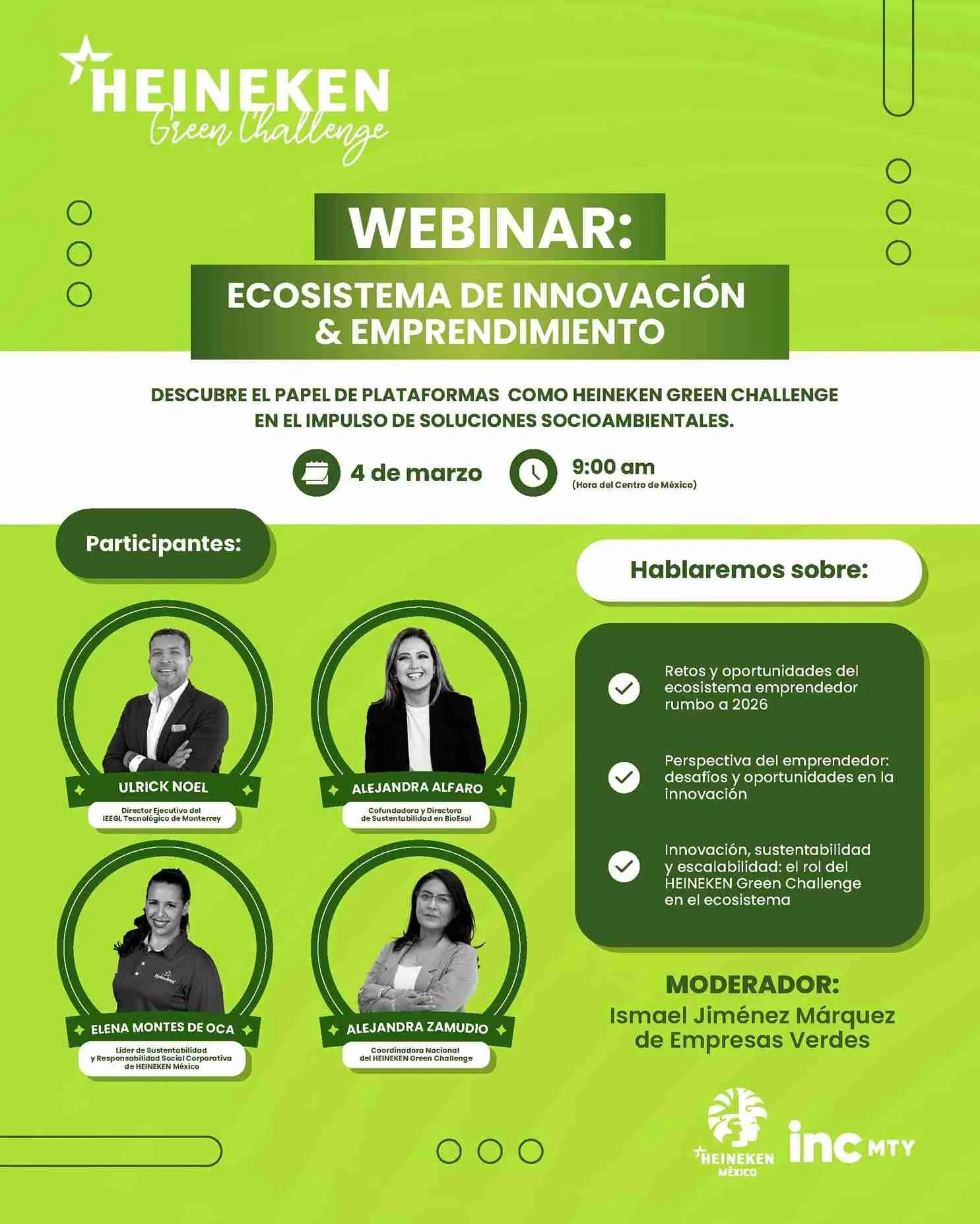 HEINEKEN Green Challenge: Webinar ecosistema de innovación y emprendimiento 